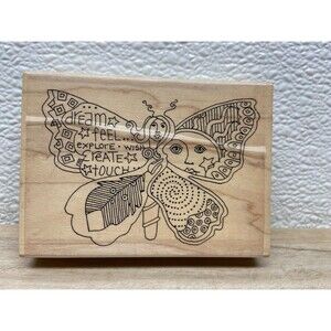 Paula Best Butterfly Goddless Wood Mounted Rubber Stamp